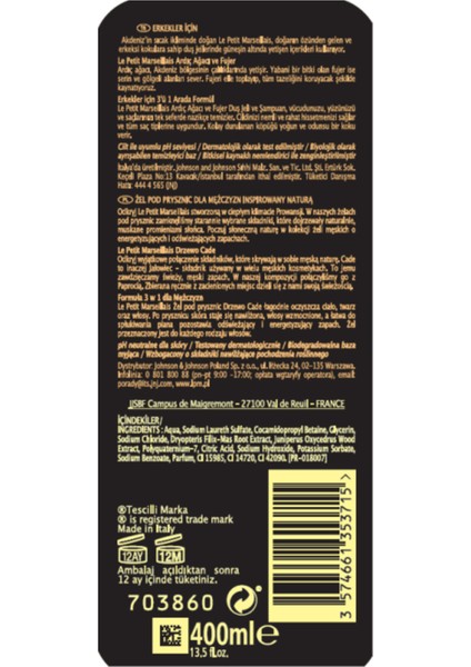 Men Serisi Duş Jeli Ardıç Ağacı ve Füjer 400 ml – Erkeklere Özel Ferahlatıcı Bakım fırsatları