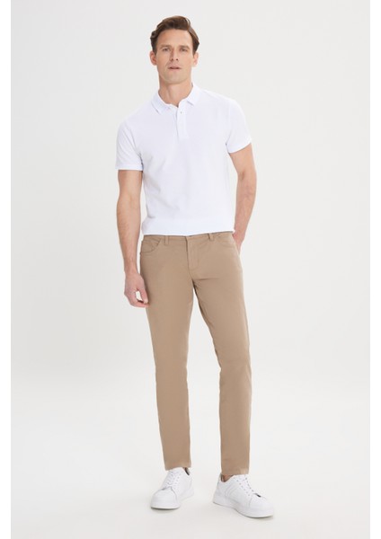 Erkek Camel Slim Fit Dar Kesim 5 Cep Pamuklu Kanvas Esnek Chino Pantolon modelleri