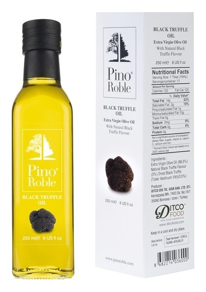PinoRoble Black Truffle Siyah Trüf Mantarı Parçalı ve Yağlı Soğuk Sıkım Gurme Sızma Zeytinyağı 250ml fiyatları