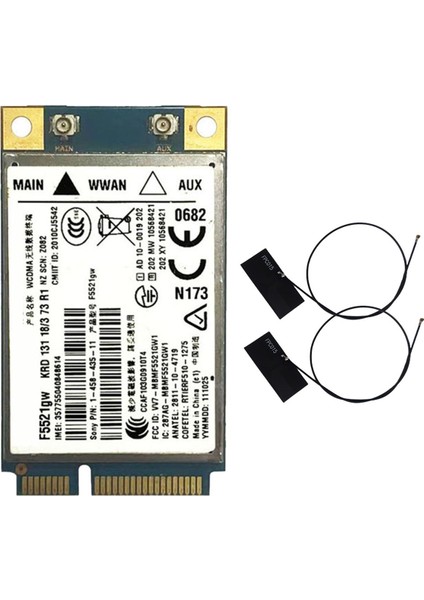 Evrens F5521GW Wwan Kartı+2xantenna GOBI3000 Hspa Edge 21MBPS 3g Kartı Wanl Wcdma (Yurt Dışından)