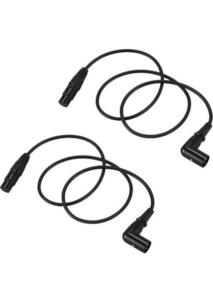 2x Açılı Erkek - Dişi Xlr Kablo, Mikrofon Kablosu, Denge / Mikser / Amplifikatör Için Sinyal Tel Kablosu (Yurt Dışından)