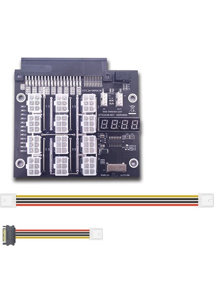 Mining Breakout Board 12PORT 6pin Power Supply Module With LED 4pin Cable For Psu Server 750W 1100W 1600W (Yurt Dışından)