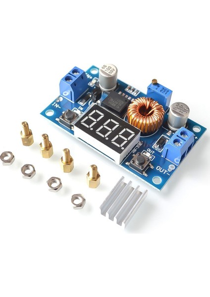 1 Adet 5A High Power XL4015 75W Dc-Dc Ayarlanabilir Voltmetre Ekranlı Düşürme Modülü (Yurt Dışından)