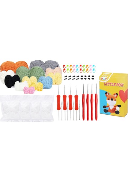 4 Set Hayvan Tığ Seti Tığ Kancası, Iplik Topları, Iğn Er, Talimatlar, Araçlar Seti Dahil Sevimli Desen Tığ Işi Setleri (Yurt Dışından)