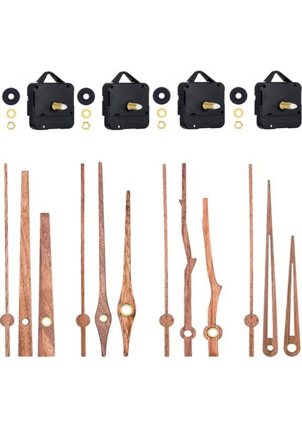 4 Adet Uzun Şaft Duvar Saati Hareket Mekanizması 4 Tip 12 Inç Ceviz Ahşap Kuvars Saat Parçaları Değiştirme (Yurt Dışından)