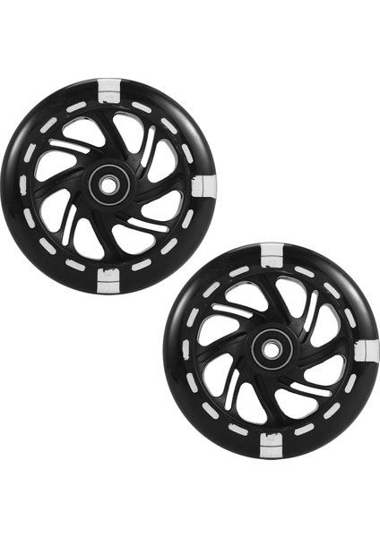 1paır 120MM Çocuk Scooter LED Işıklar Yatakları ile Yanıp Sönen Tekerlekler Ön/arka LED Yanıp Sönen Scooter Tekerlekler, Siyah (Yurt Dışından)
