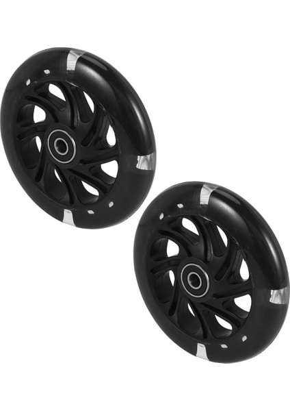 1paır 120MM Çocuk Scooter LED Işıklar Yatakları ile Yanıp Sönen Tekerlekler Ön/arka LED Yanıp Sönen Scooter Tekerlekler, Siyah (Yurt Dışından) modelleri