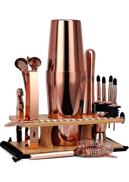 Kokteyl Shaker Yapımı Seti, Mikser Şarap Martini Için 17 Adet Barmen Kiti, Paslanmaz Ste Barlar Aracı, Ev Içecek Partisi (Yurt Dışından)