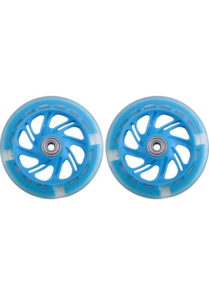 1paır 120MM Çocuk Scooter LED Işıklar Yatakları ile Yanıp Sönen Tekerlekler Ön/arka LED Yanıp Sönen Scooter Tekerlekler, Mavi (Yurt Dışından)