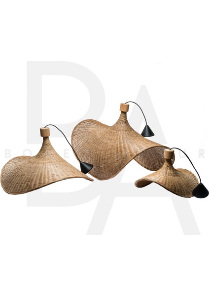 Doğal Dalga Formlu Bambu Rattan Avize fiyatları