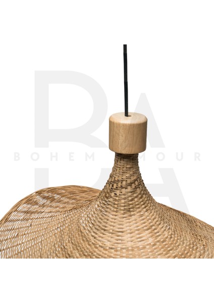 Doğal Dalga Formlu Bambu Rattan Avize modelleri