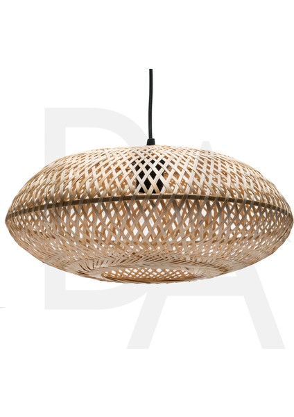 Yuvarlak Örgü Bambu Rattan Avize