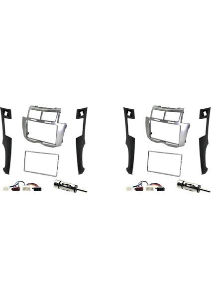2x 2 Din Stereo Çerçeve Trim Kiti Yaris Vitz Platz 2005-2011 DVD Oynatıcı Kurulum Bez Fascias (Yurt Dışından)