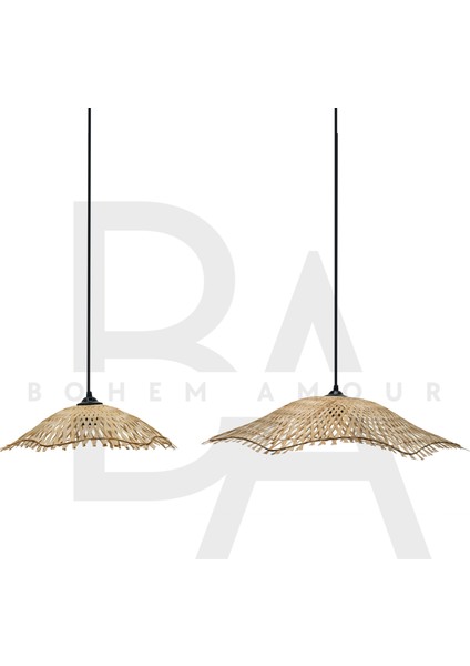 Şemsiye Form Bambu Rattan Avize modelleri