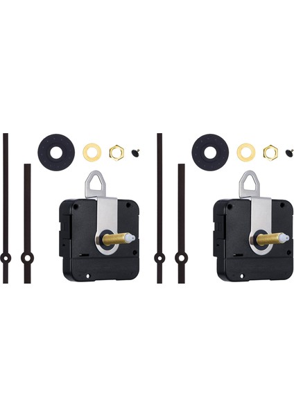 2 Takım 31 mm Uzun Şaft Kuvars Saat Hareketi Mekanizması Dıy Tamir Kiti Yedek Parçalar (Siyah) (Yurt Dışından)