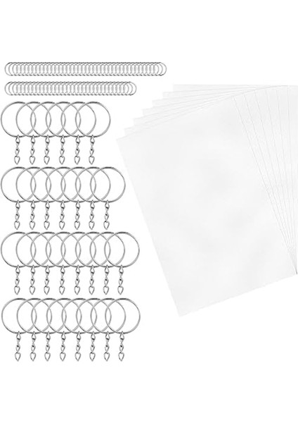 225 Adet Shrinky Dink Anahtarlık Seti, Shrinky Dink Kağıt Anahtarlık Bölünmüş Halka Shrinky Dink Kağıt Anahtarlık Seti (Yurt Dışından)