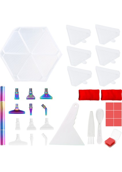 6 Izgaralı Palet Tepsisi Setleri Altıgen Büyük Kapasit I Matkap Plakası Sanatı, G (Yurt Dışından)