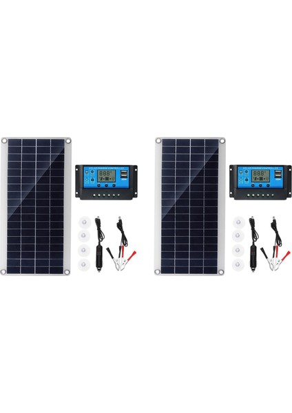 2x 30W Esnek Güneş Pan I Güneş Cls Araba Rv Tekne Ev Çatı Van Kamp Güneş, 10A Güneş Kontrol Modülü (Yurt Dışından)