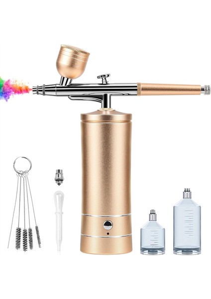 Airbrush - Kit Şarj Edilebilir Akülü Airbrush Kompresörü - Nail Art Airbrush Seti Çiviler, Kek Için Taşınabilir Airbrush (Yurt Dışından)