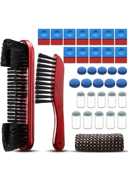 Me Yici Ft Fırça Seti Raylı Fırça Dahil 12 Havuz Cue Tebeşir Kare 20 Havuz Cue Ucu, Kahverengi (Yurt Dışından)