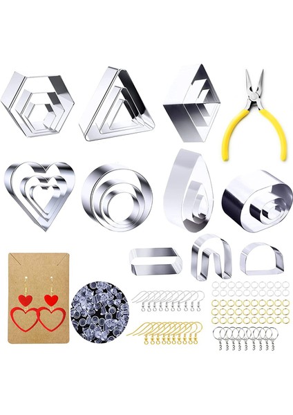 24 Pcs Kil Küpe Yahudi Kesiciler Kartları ve Kancalar, Polimer Yapımı Için Kil (Yurt Dışından)