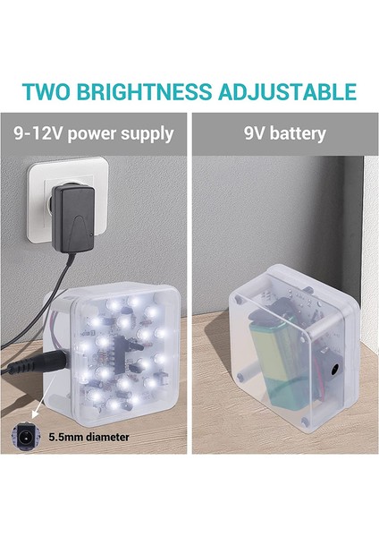 Gece Lambası Dıy Kiti Dc 9-12 V Kızılötesi Lamba Beyaz LED Işık Çift Dişliler Parlaklık Ayarlanabilir Gece Lambası Ektronik Kiti (Yurt Dışından)