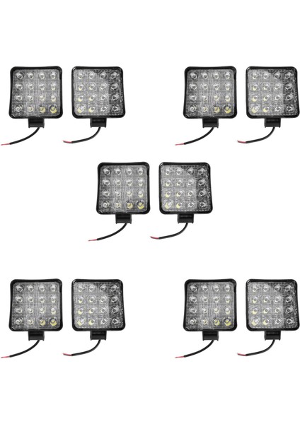 10 Adet 48W 6000K LED Spot Işın Kare Çalışma Lambaları Lamba Traktör Suv Kamyon 4WD 12V 24V (Yurt Dışından)