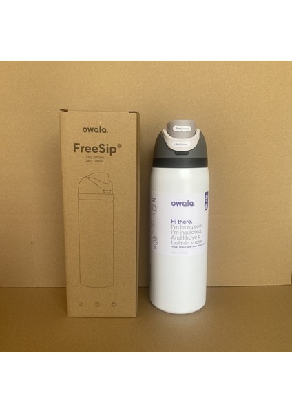 Owala Vakumlu 32OZ Spor Su Şişesi Yalıtımlı Kupa Açık Taşınabilir Pipetli Kupa (Yurt Dışından)