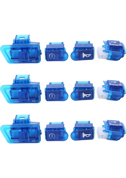 12X Motosiklet Korna Anahtarı Düğmesi Dönüş Sinyali Anahtarı Düğmesi Düğmesi AF27 AF28 AF34 AF35 Mavi (Yurt Dışından)