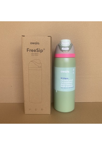 Owala Vakumlu 32OZ Spor Su Şişesi Yalıtımlı Kupa Açık Taşınabilir Pipetli Kupa (Yurt Dışından)