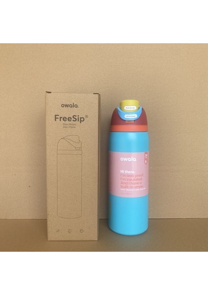 Owala Vakumlu 32OZ Spor Su Şişesi Yalıtımlı Kupa Açık Taşınabilir Pipetli Kupa (Yurt Dışından)