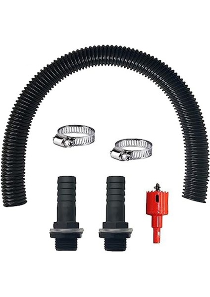 Rain Butt Bağlantı Seti, 2 Hortum Soketi ve 50 cm Bağlantı Hortumu Dahil, 25 mm Kilit Somunlu, Yağmur Suyu Bariyerleri Için (Yurt Dışından)