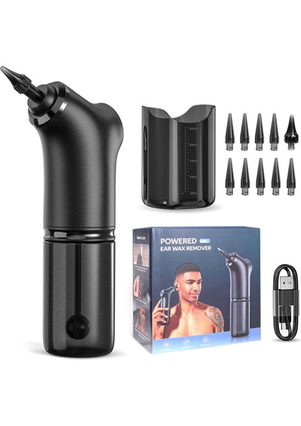 Ektrikli Kulak Me Kiti Yetişkinler Için 4 Basınçlı Kulak Me Aracı ile Güçlendirilmiş Kulak Me Kiti Siyah (Yurt Dışından)