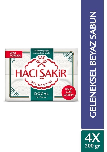 Doğal ve Saf Geleneksel Beyaz Sabun 4'lü Paket 200 gr – Cilt ve El Temizliği, Hassas Kullanım fiyatları