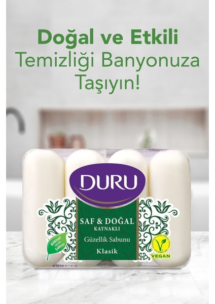Saf ve Doğal Klasik Güzellik Sabunu 16'lı Paket 4x280 g – Hassas Temizlik ve Cilt Besleyici Etki