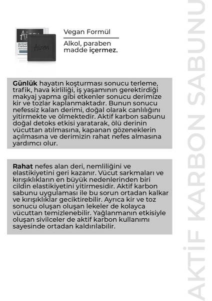 Aktif Karbon Sabunu 100 g – Doğal Kömür Bazlı, Detoks Etkili Cilt ve Saç Temizliği için Siyah Sabun fırsatları