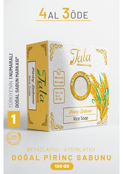 Pirinç Sabunu Doğal Beyazlatıcı Cilt Aydınlatıcı Sabun 150 Gr