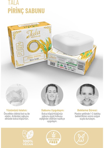 Pirinç Sabunu Doğal Beyazlatıcı Cilt Aydınlatıcı Sabun 150 Gr