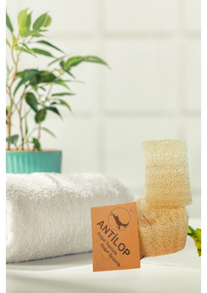 Hatay Naturel Antilop Organik Kabak Lifi Banyo Kesesi 2'li – Hipoalerjenik, Cilt Dostu ve Çok Amaçlı Kullanım