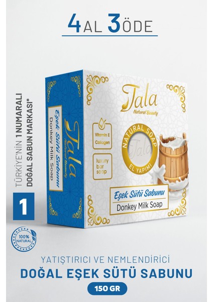 Doğal Eşek Sütü Sabunu 150 gr – Organik, E Vitaminli, Kolajen Destekli, Kırışıklık ve Akne Önleyici Cilt Bakımı