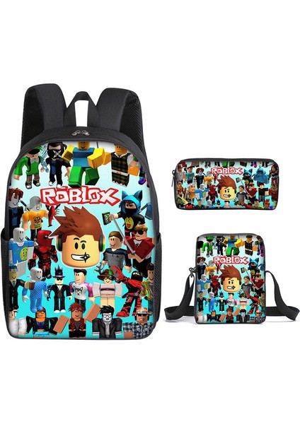 Öğrenci Okul Çantası Karikatür Oyunları 3 Parça Okul Çantası Seti (Yurt Dışından)