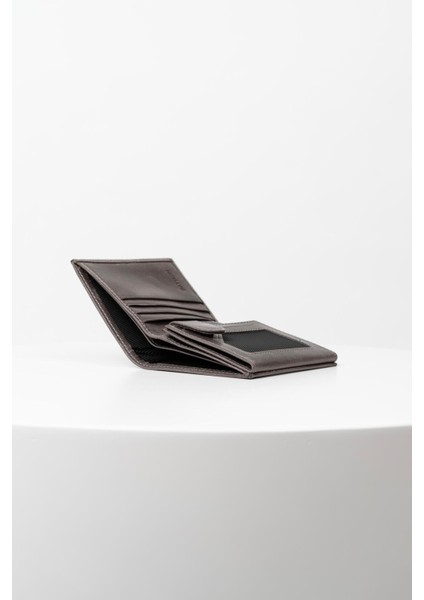 Erkek Hakiki Crazy Gri Deri Küçük Boy Cüzdan – Çok Kartlık, Bölmeli ve Fermuarlı Kullanışlı Tasarım