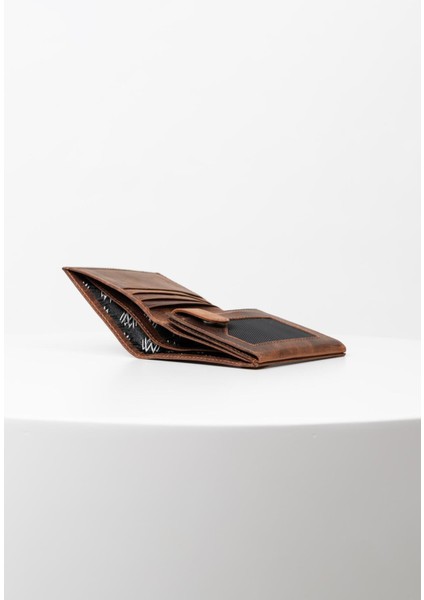 Erkek Hakiki Deri Cüzdan – Crazy Taba Renk, Çok Kart Bölmeli, Kompakt ve Minimalist Tasarım, Günlük Kullanım İçin İdeal