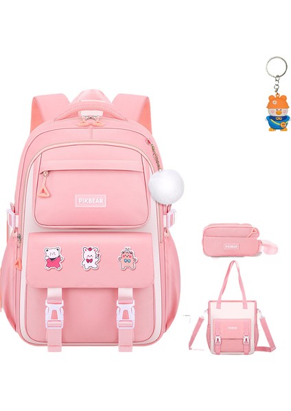 Çocuk Okul Çantaları 3-6 Yıl Öğrenciler Orta ve Lise Kızlar Omurga Koruması Büyük Kapasiteli Okul Çantaları Üç Parçalı Set (Yurt Dışından) fiyatları