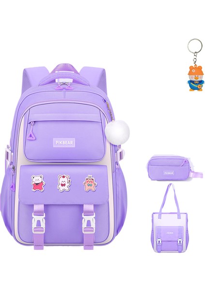 Çocuk Okul Çantaları 3-6 Yıl Öğrenciler Orta ve Lise Kızlar Omurga Koruması Büyük Kapasiteli Okul Çantaları Üç Parçalı Set (Yurt Dışından) modelleri