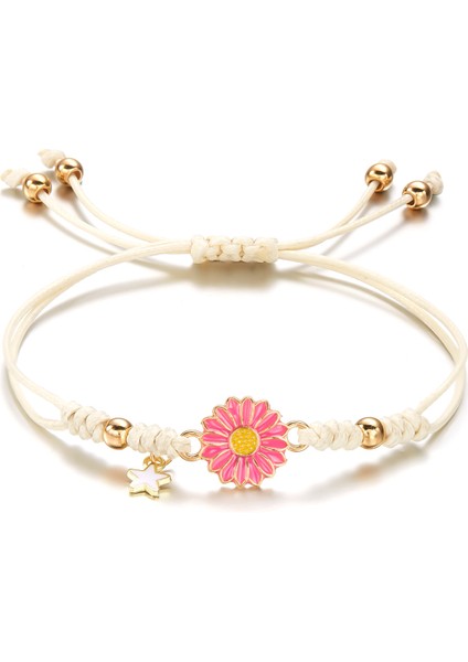 Küçük Papatya Ayçiçeği El Dokuma Bilezik (Yurt Dışından)