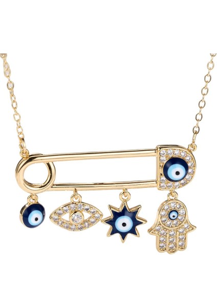 Yeni Şeytanın Gözü Kağıt Clip Kolye Basit Kişilik Niş Hafif Lüks Zarif Kolye (Yurt Dışından)