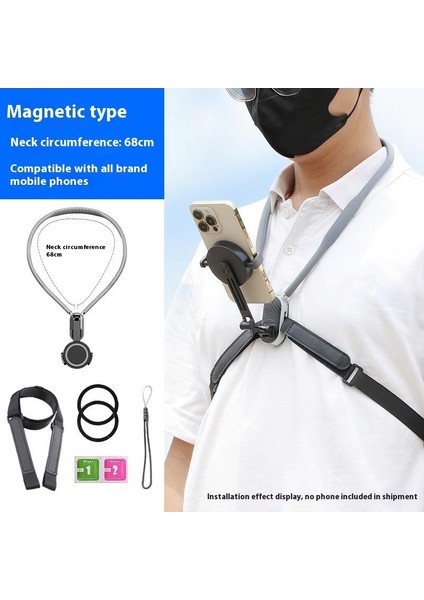 Ilk Perspektif Çekim Boyun Cep Telefonu Spor Kamera Montaj Bisiklet Adaptif Manyetik Boyun Asılı Braketi (Yurt Dışından)