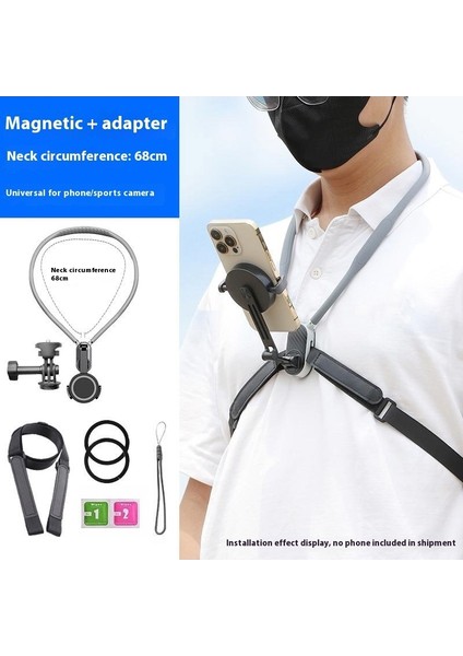 Ilk Perspektif Çekim Boyun Cep Telefonu Spor Kamera Montaj Bisiklet Adaptif Manyetik Boyun Asılı Braketi (Yurt Dışından)