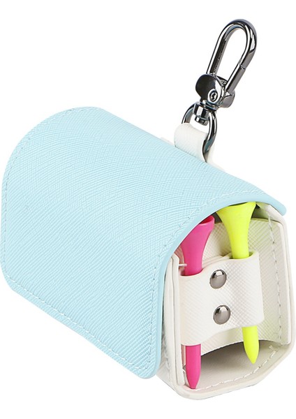 Golf Top Çanta Torbası Renk Bloklu Golf Tees Çanta Torbası Tutucu Manyetik Metal Asma Tokası 2 Golf Topları Için Gök Mavisi (Yurt Dışından)